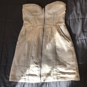 DIVIDED 80s style denim zip dress